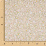 Bedrucktes Perkal mit Frühlingsgänseblümchen-Motiv, Beige - Ribes y Casals