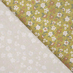 Perkal mit bedrucktem Blumenmuster in Senfgelb - Ribes y Casals