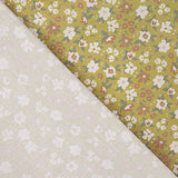 Perkal mit bedrucktem Blumenmuster in Senfgelb - Ribes y Casals
