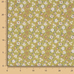 Perkal mit bedrucktem Blumenmuster in Senfgelb - Ribes y Casals