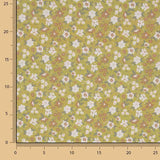 Perkal mit bedrucktem Blumenmuster in Senfgelb - Ribes y Casals