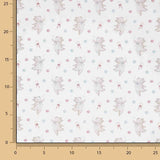 Bedrucktes Perkal mit fliegenden Bären in Rosa und Blau - Ribes y Casals