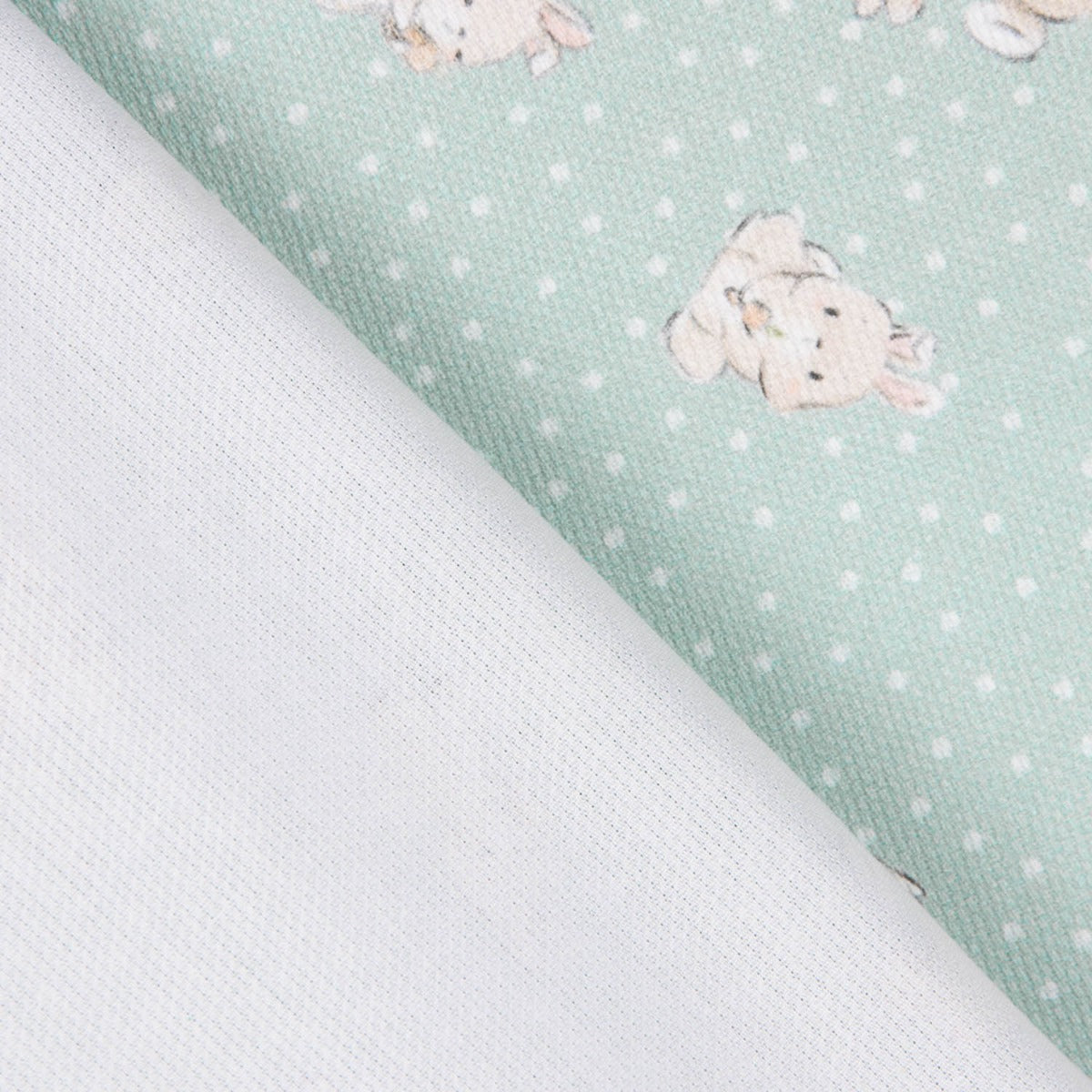 Baumwolle Pique Bunnies Grün Soft - Ribes y Casals