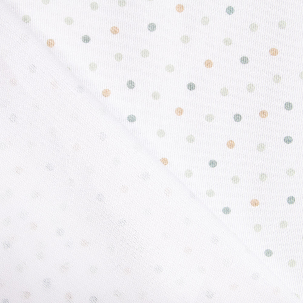 Piqué Canutillo Polka Dots Grün - Ribes y Casals