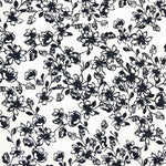 Piqué Polyester Blumen Schwarz - Ribes y Casals