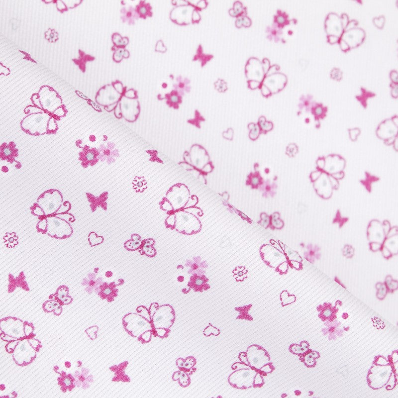 Piqué Canutillo Schmetterlinge Rosa - Ribes y Casals