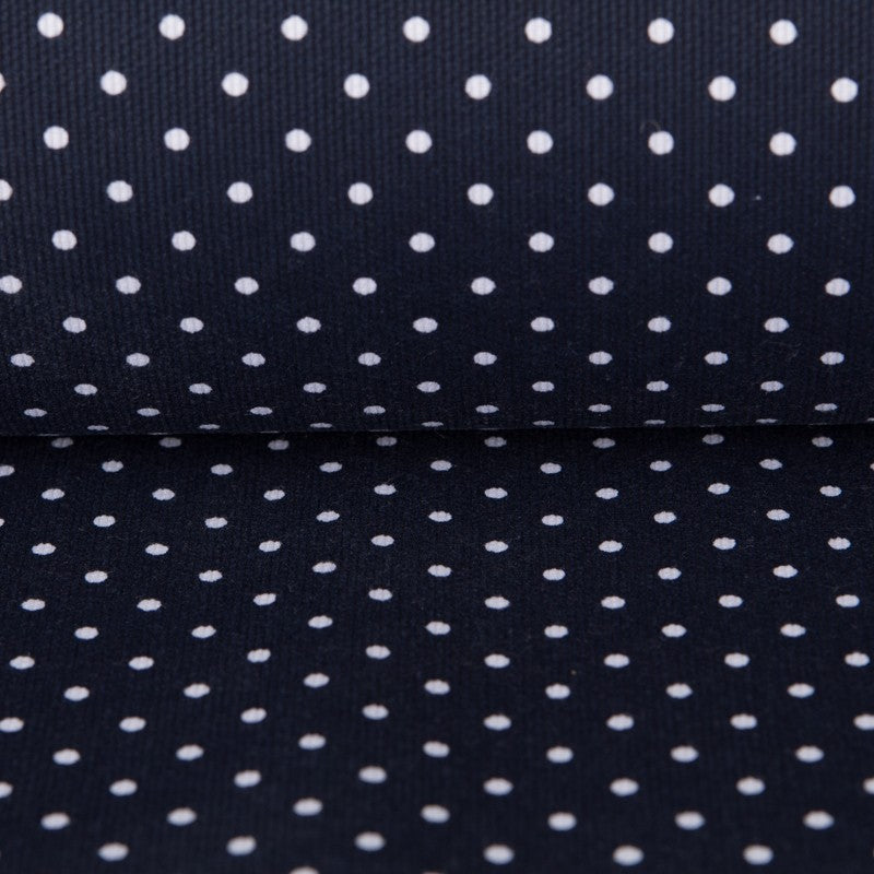 Piqué bedruckt Weiß Polka Dot - Ribes y Casals