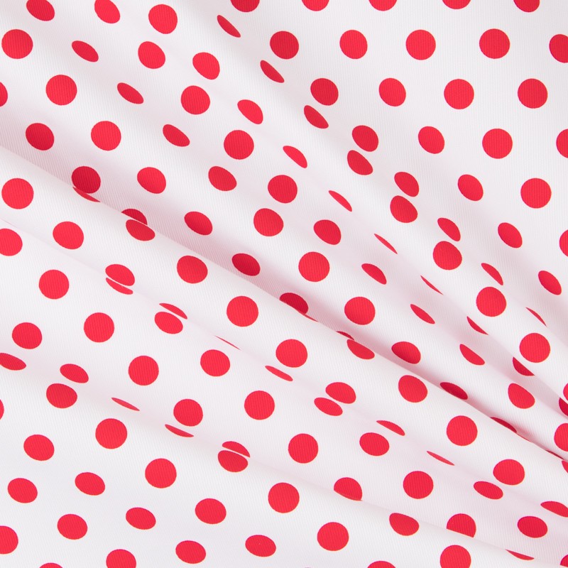 Piqué-Ottomane Ottomane Polka Dots Rot - Ribes y Casals