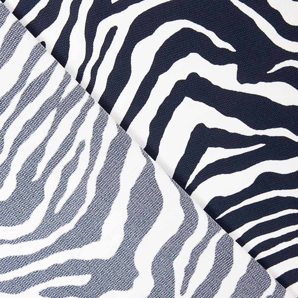 Polyester Pique Zebra Marineblau - Ribes y Casals