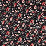 Flach Polyester Floral Schwarz - Ribes y Casals