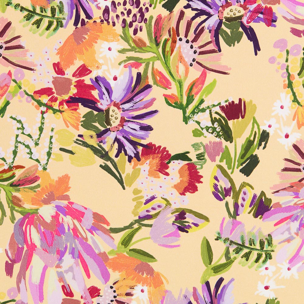 Flaches Polyester Feine Blume Gelb - Ribes y Casals