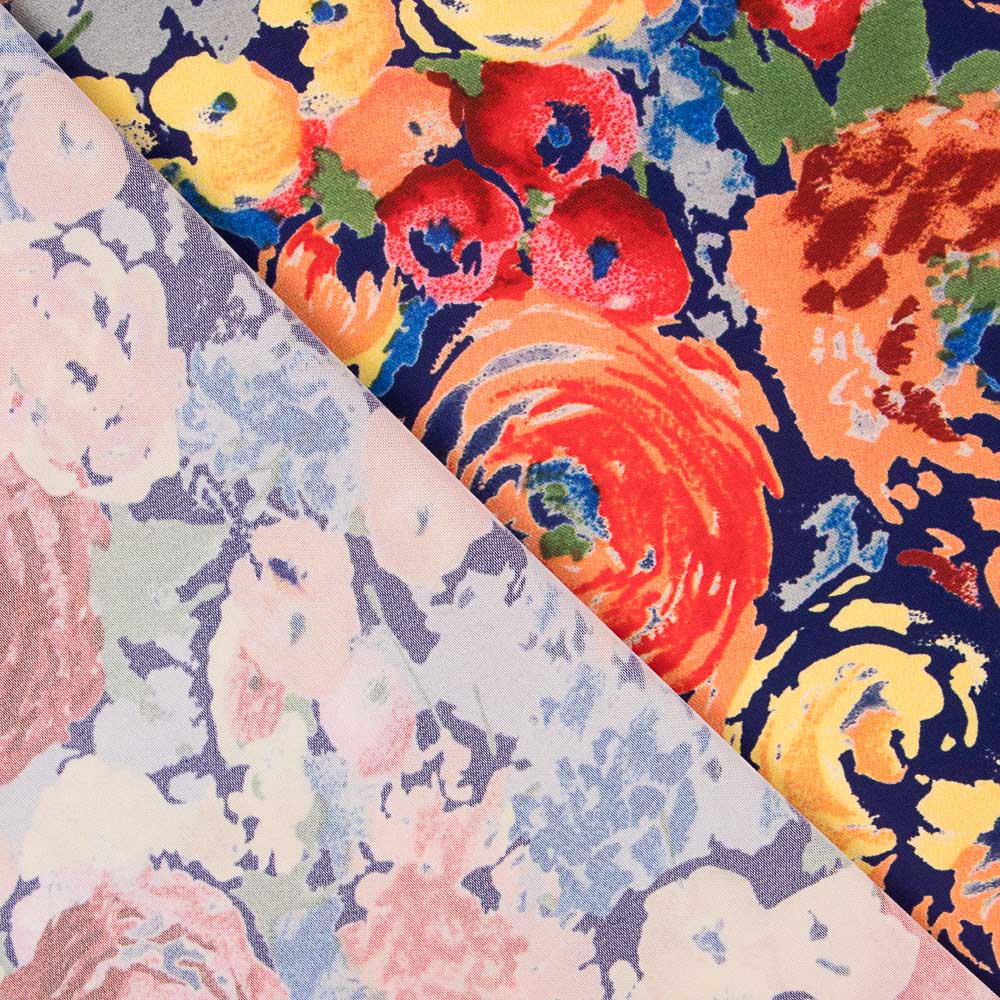 Flach Polyester Polyester Floral Vivid - Ribes y Casals