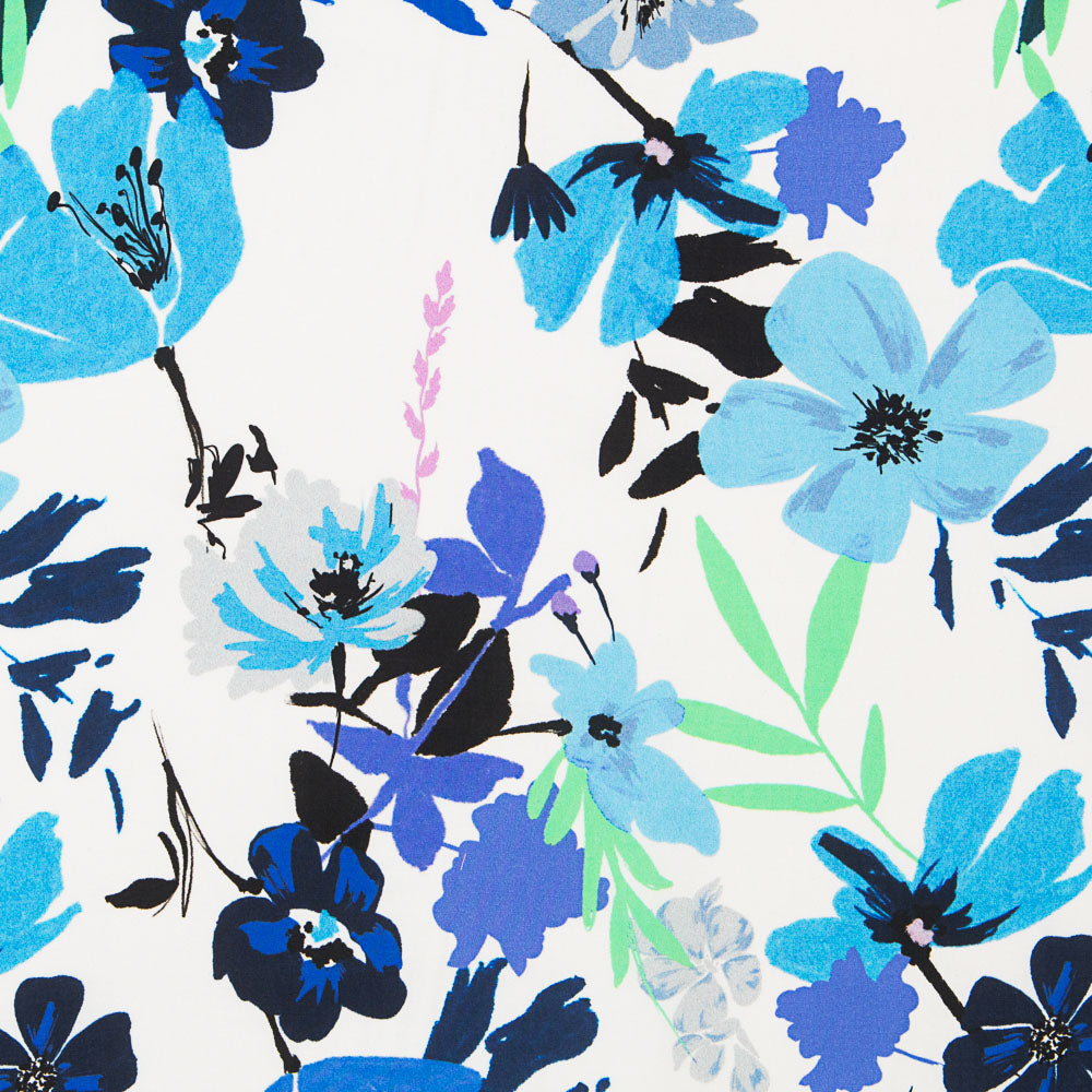 Flache Polyester Blaue Blumen - Ribes y Casals