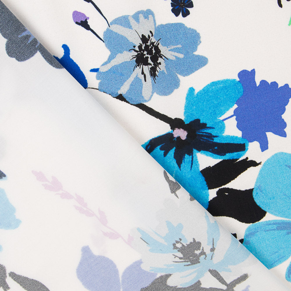 Flache Polyester Blaue Blumen - Ribes y Casals
