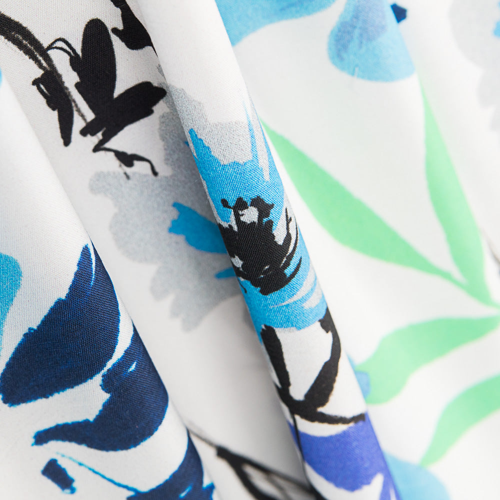 Flache Polyester Blaue Blumen - Ribes y Casals