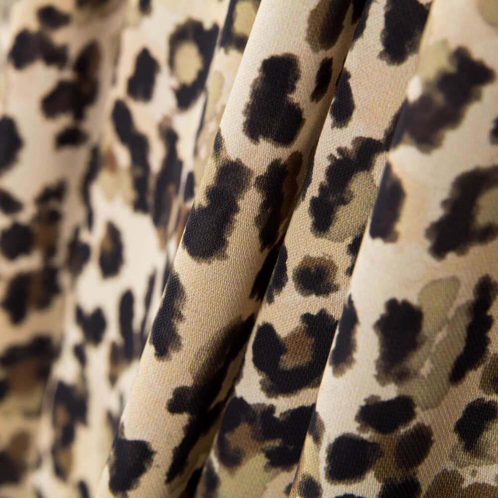 Flaches Polyester Leopard Kamel - Ribes y Casals