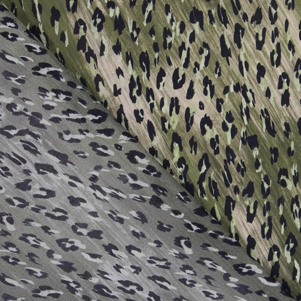 Flaches Polyester Leopard Grün - Ribes y Casals