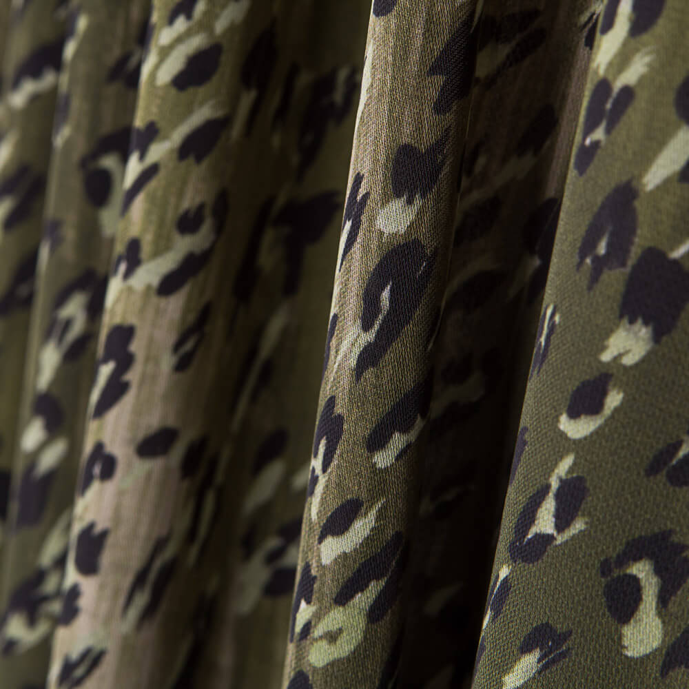 Flaches Polyester Leopard Grün - Ribes y Casals