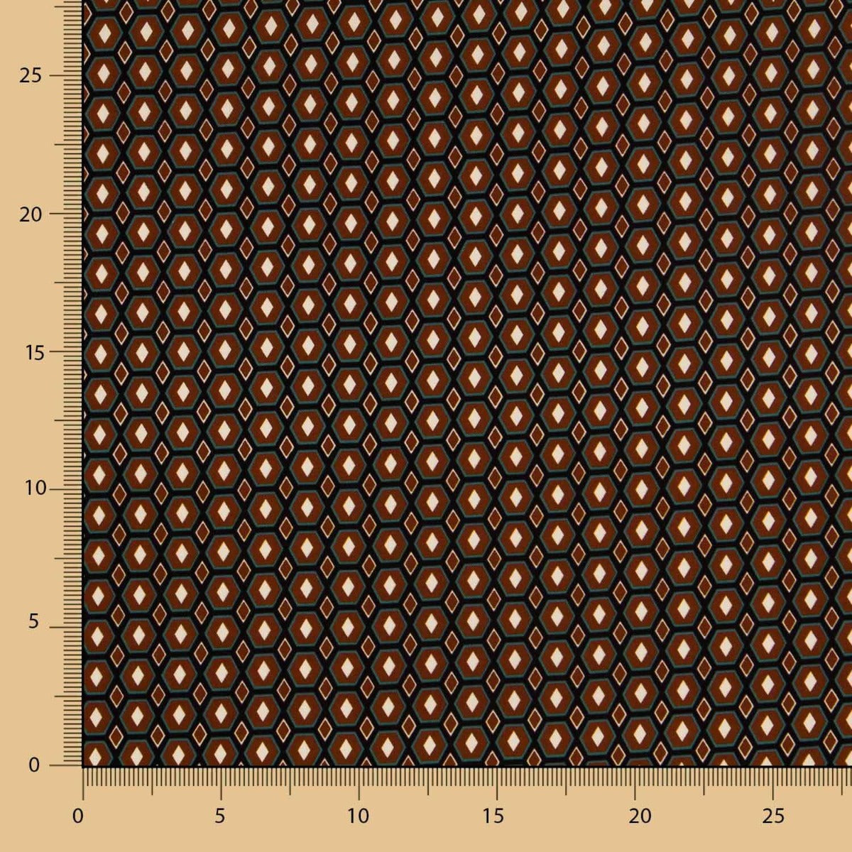 Flaches Spandex Braun Mosaik - Ribes y Casals