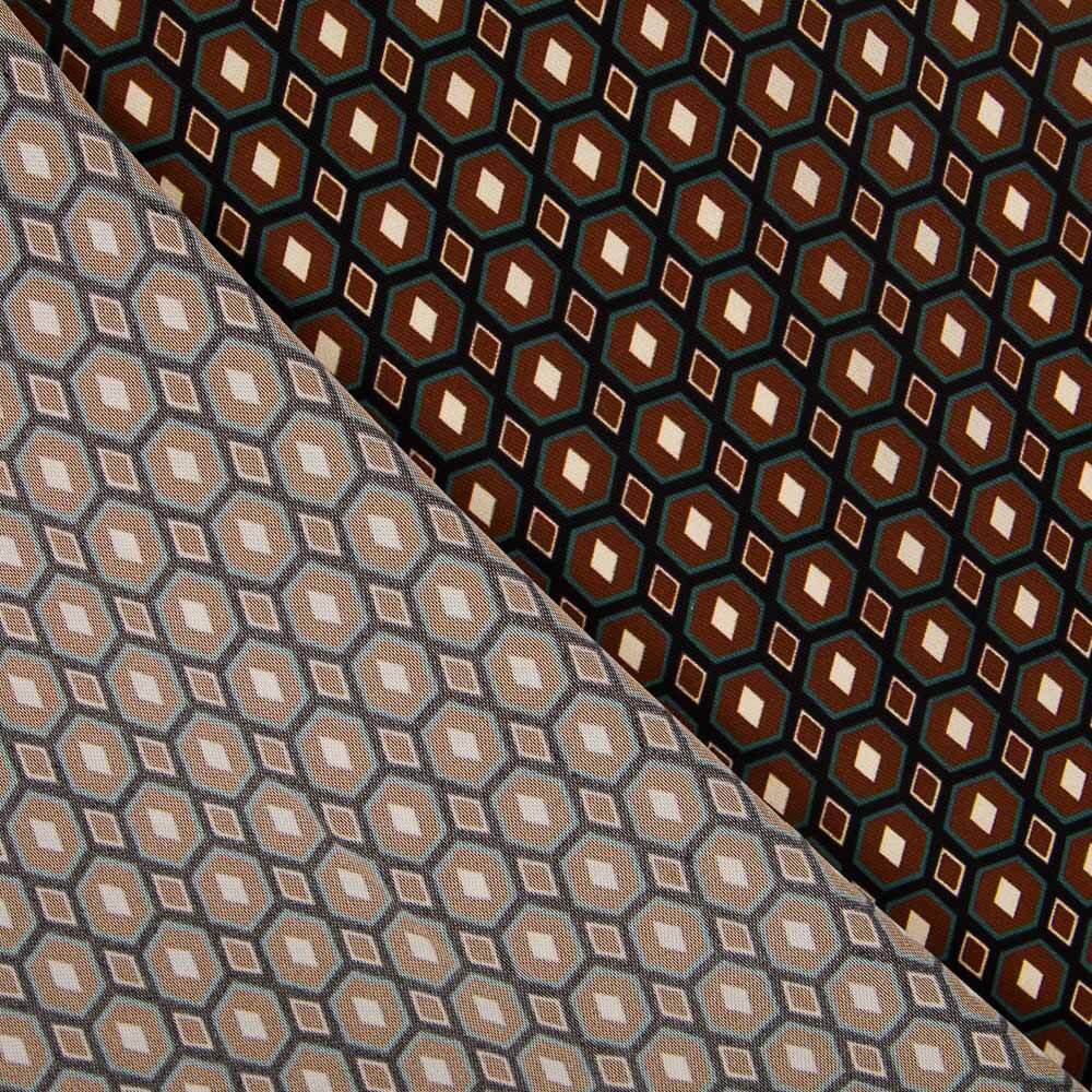 Flaches Spandex Braun Mosaik - Ribes y Casals