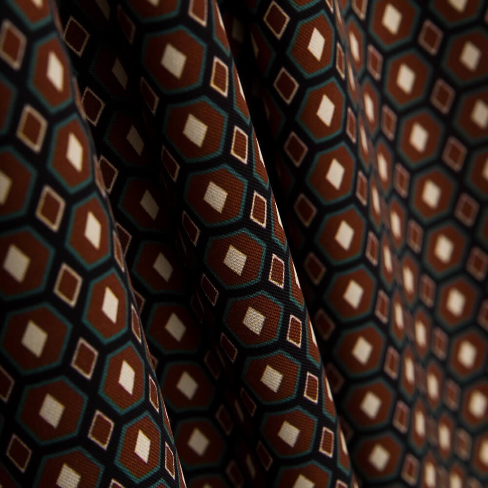 Flaches Spandex Braun Mosaik - Ribes y Casals
