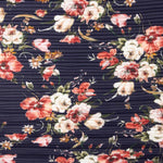 Plissee Floral Bedruckt Chiffon Plissee Marine - Ribes y Casals