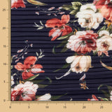 Plissee Floral Bedruckt Chiffon Plissee Marine - Ribes y Casals