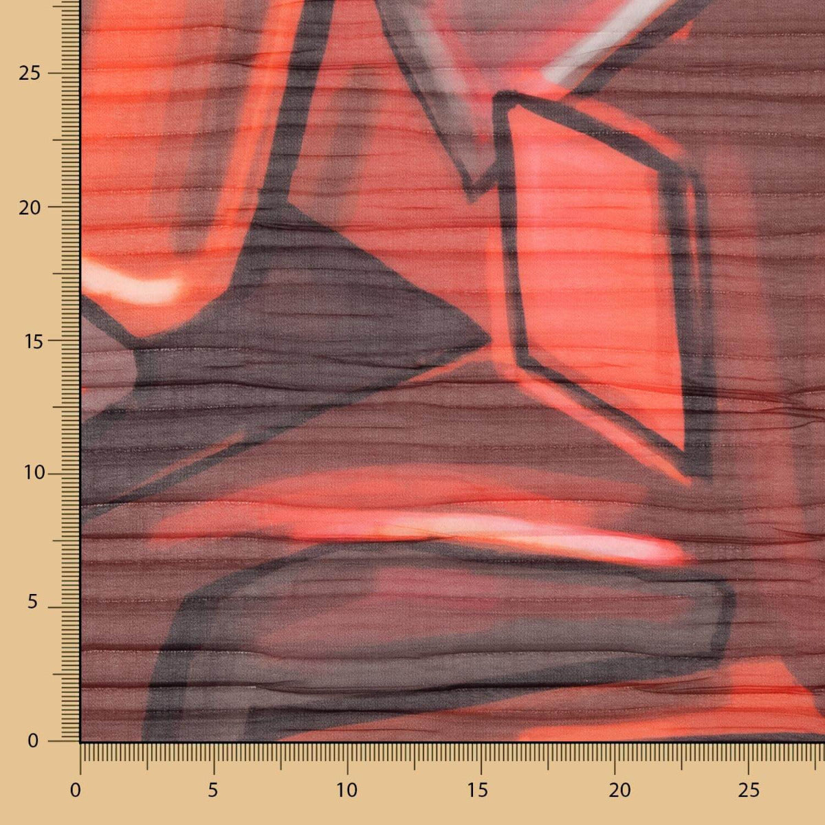 Gefaltete Geo bedruckte Gaze Rot - Ribes y Casals