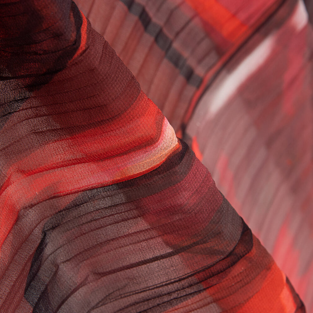 Gefaltete Geo bedruckte Gaze Rot - Ribes y Casals