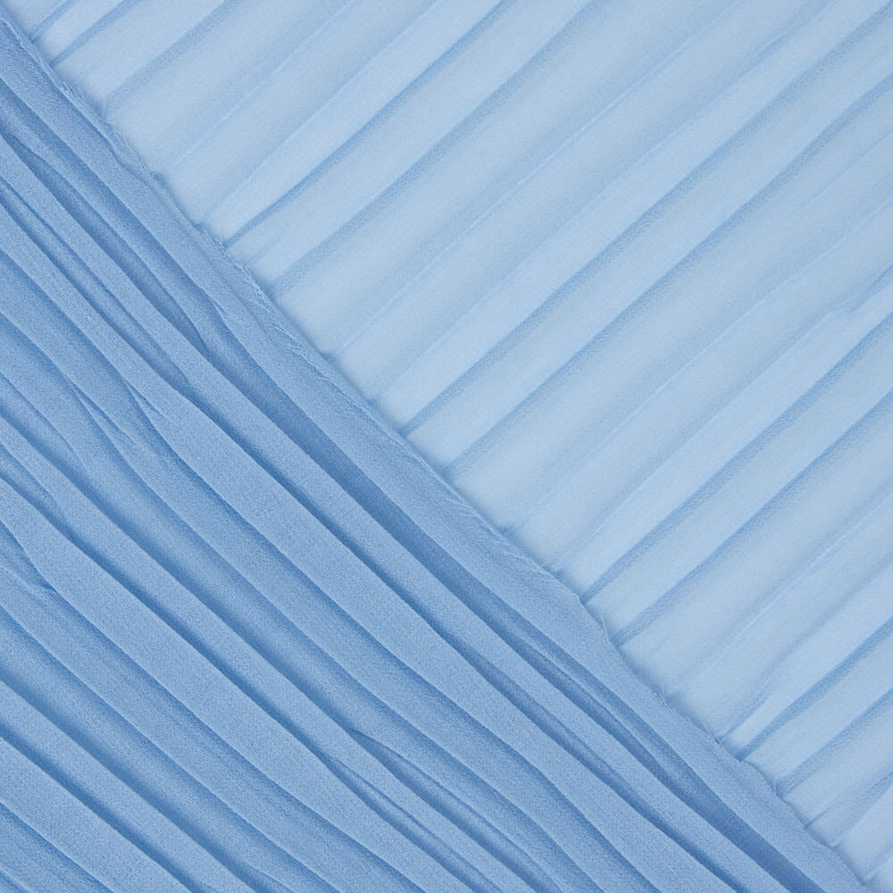 Plissierte Polyester-Gaze Hellblau - Ribes y Casals