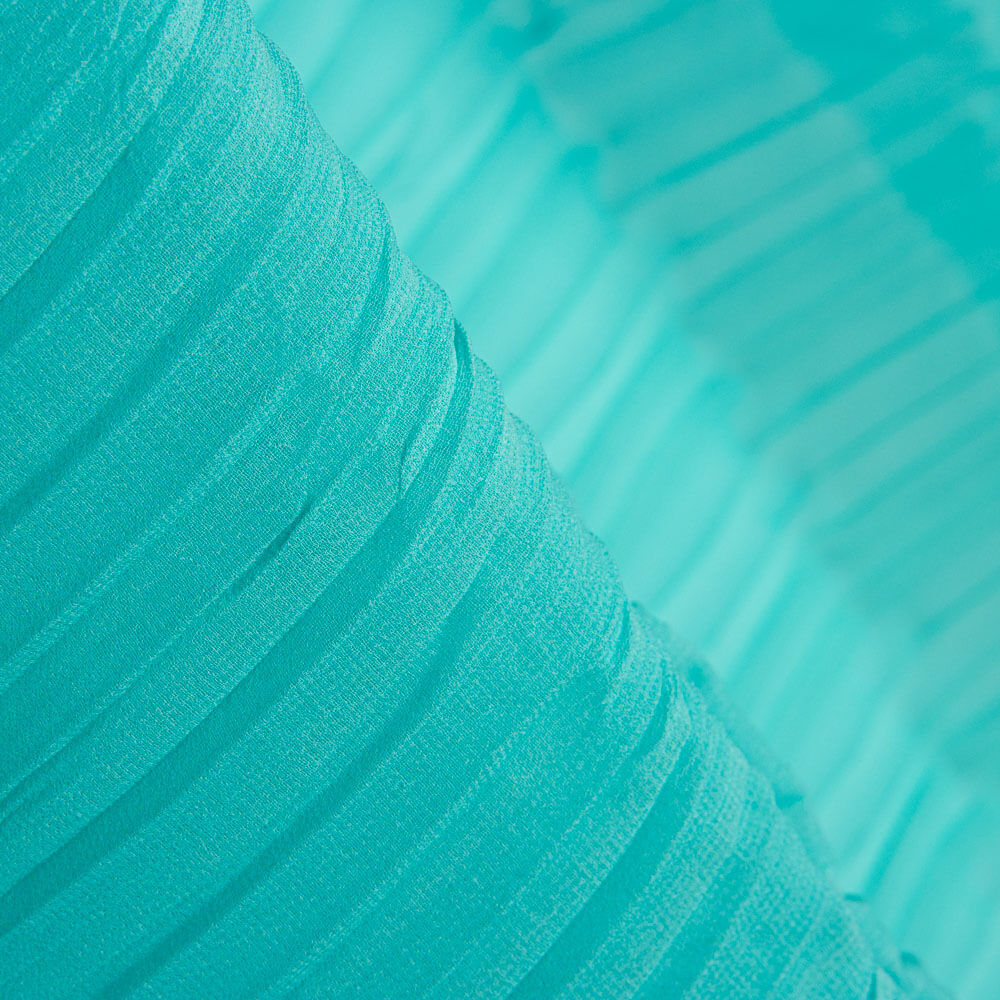 Plissierte Polyester-Gaze Wasser Grün - Ribes y Casals