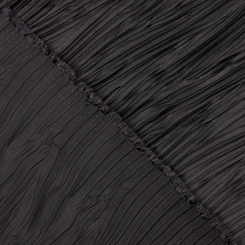 Plissierter Satin Polyester Schwarz - Ribes y Casals