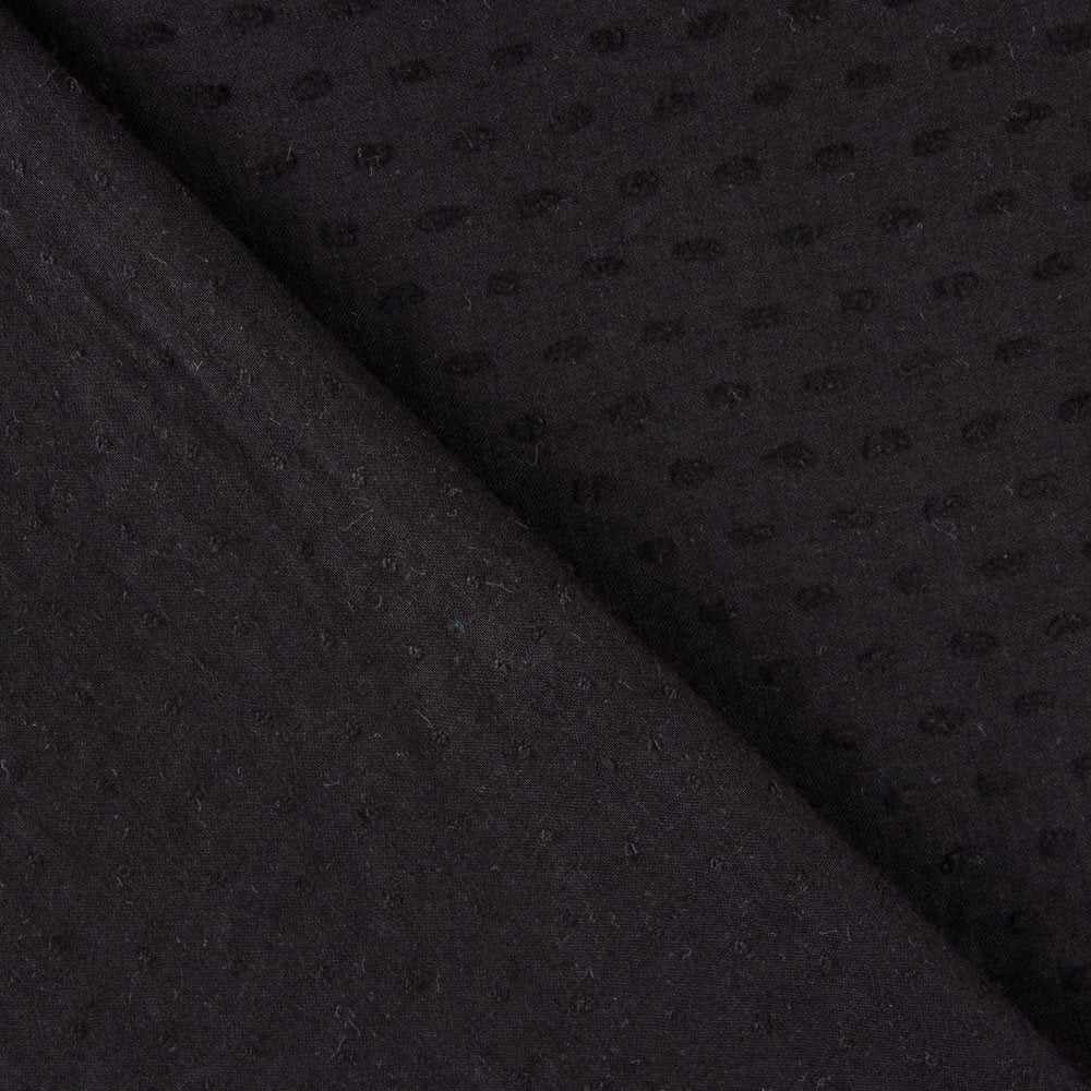 Reststück Plumeti aus Baumwolle schwarz – verschiedene Maße x Breite 140 cm - Ribes y Casals