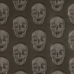 Kunstleder Metallic-Totenköpfe Dunkelgrau - Ribes y Casals