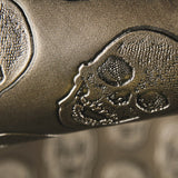Kunstleder Metallic-Totenköpfe Dunkelgrau - Ribes y Casals