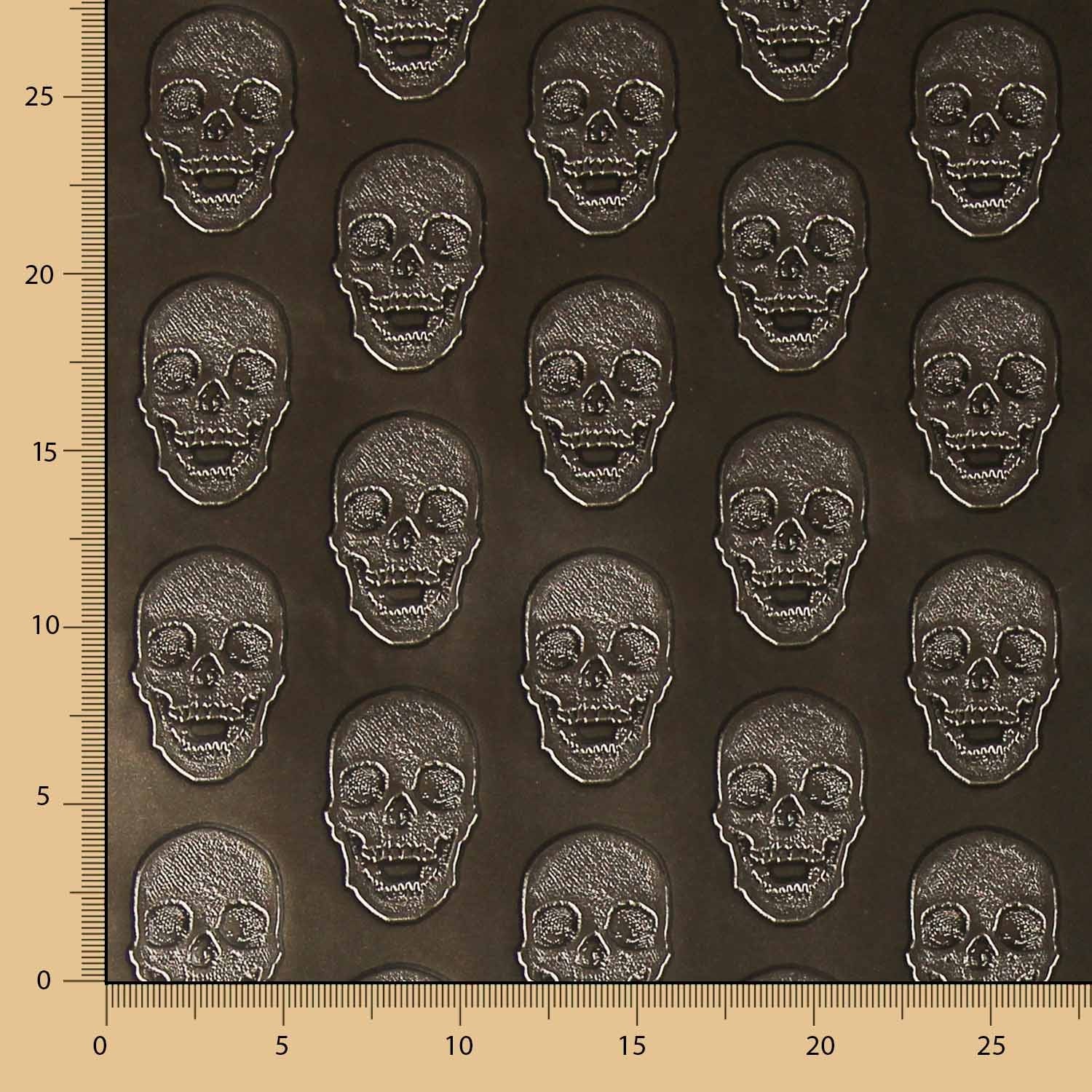 Kunstleder Metallic-Totenköpfe Dunkelgrau - Ribes y Casals