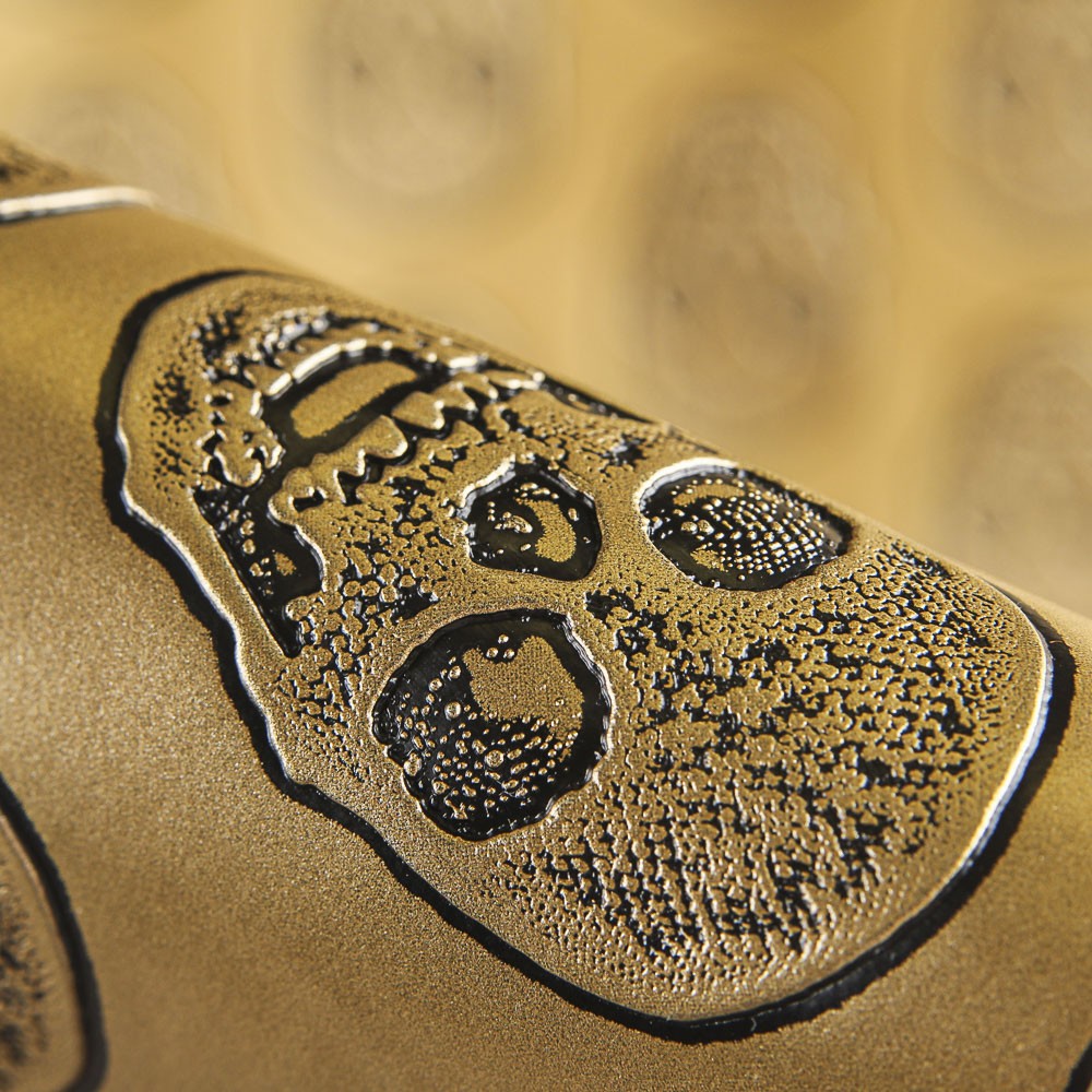 Kunstleder Metallische Totenköpfe Gold - Ribes y Casals
