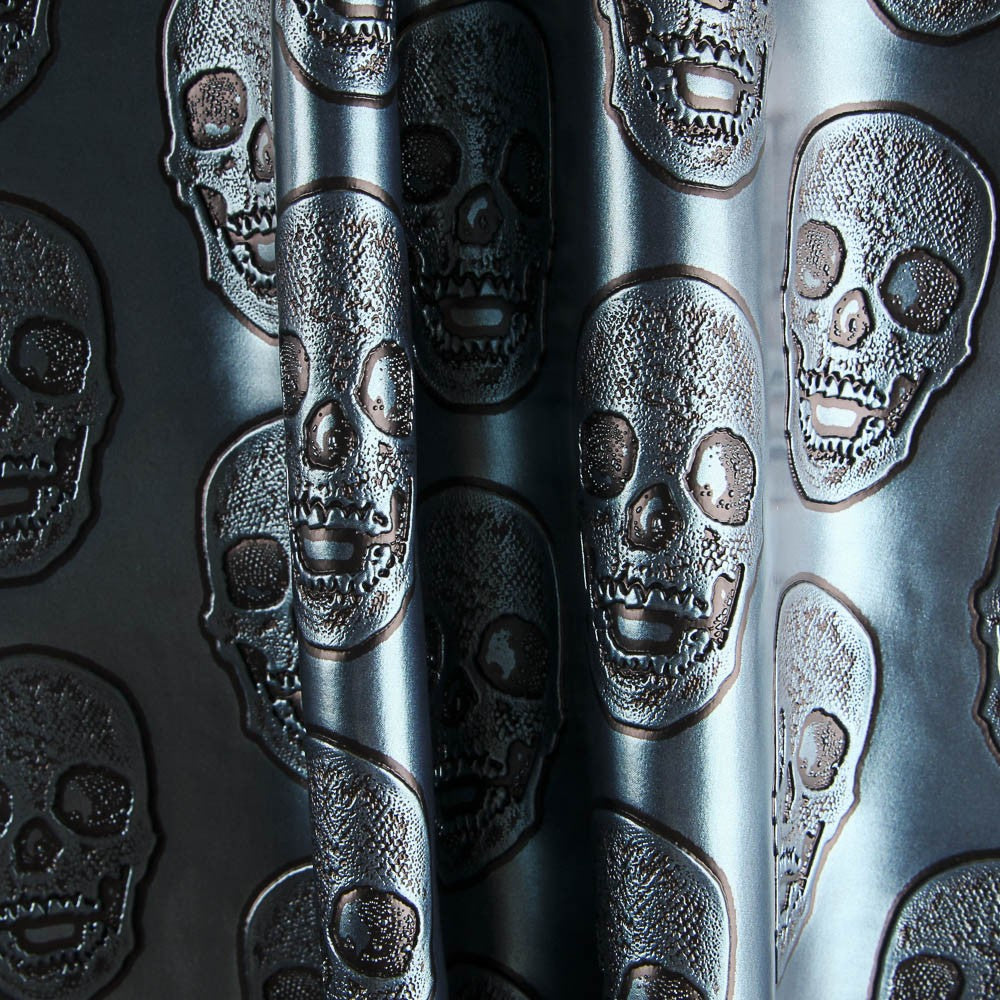 Metallic-Kunstleder-Totenköpfe Türkis - Ribes y Casals