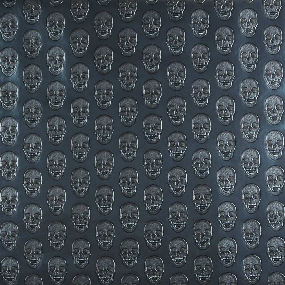 Metallic-Kunstleder-Totenköpfe Türkis - Ribes y Casals