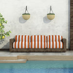 Kunstleder Nautische Streifen Orange - Ribes y Casals