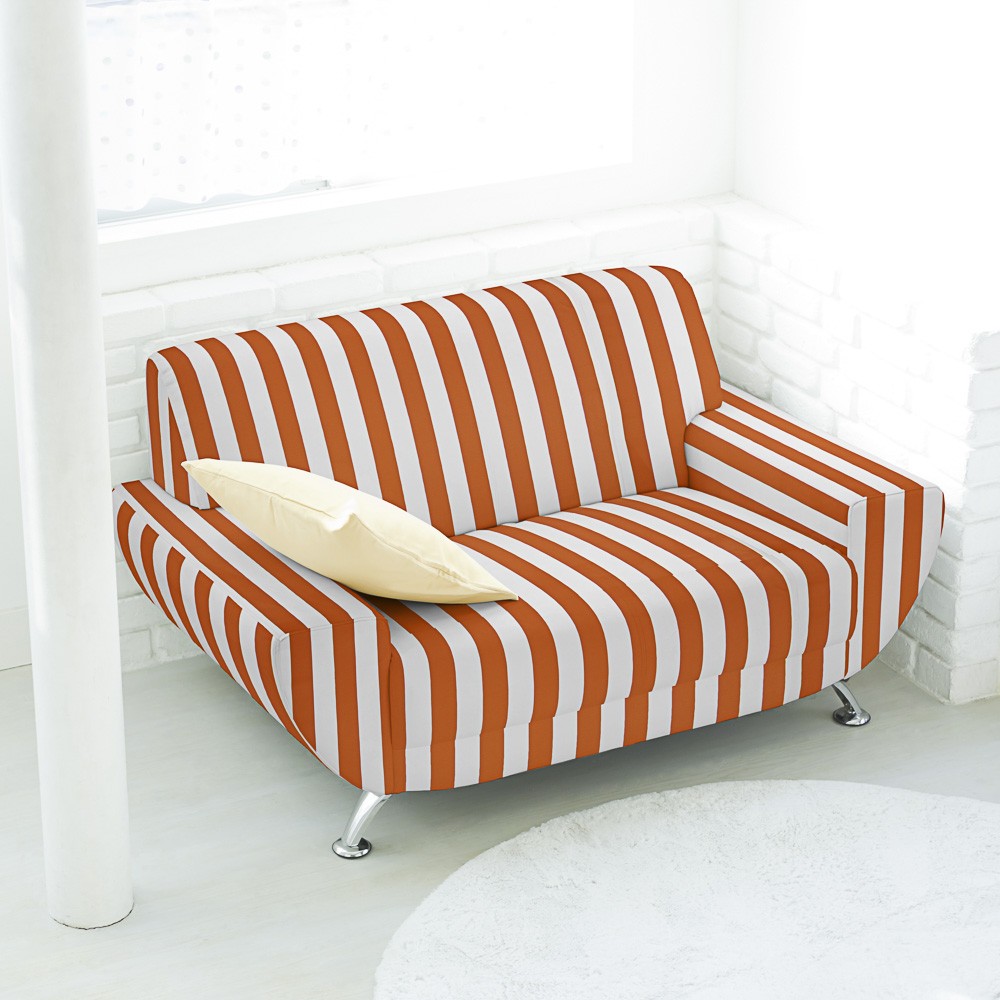 Kunstleder Nautische Streifen Orange - Ribes y Casals