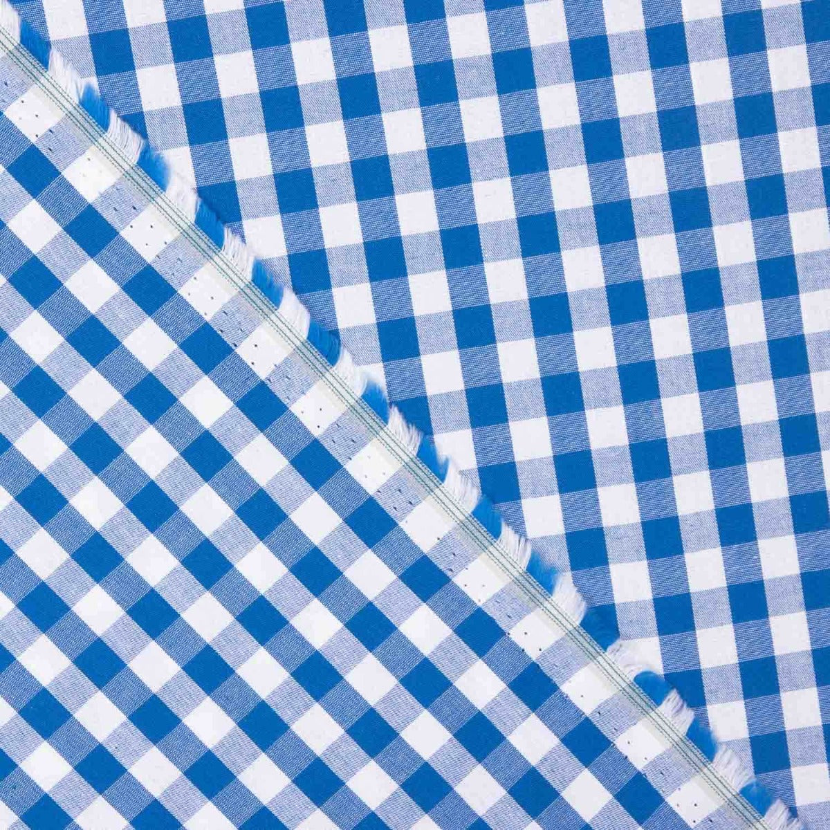 Karierter Maxi aus Baumwollpopeline Blau - Ribes y Casals
