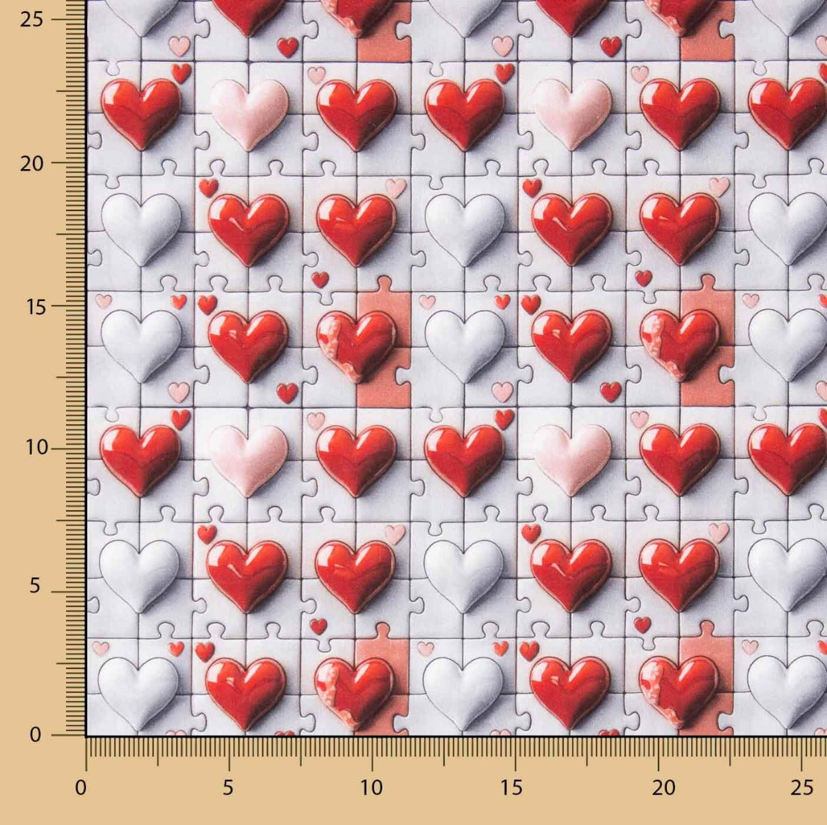 Baumwollpopeline Cuore Puzzle - Ribes y Casals