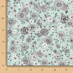Oeko-Tex® Baumwoll-Popeline Blume Mintgrün - Ribes y Casals