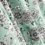 Oeko-Tex® Baumwoll-Popeline Blume Mintgrün - Ribes y Casals