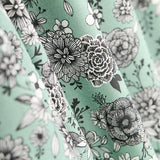 Oeko-Tex® Baumwoll-Popeline Blume Mintgrün - Ribes y Casals