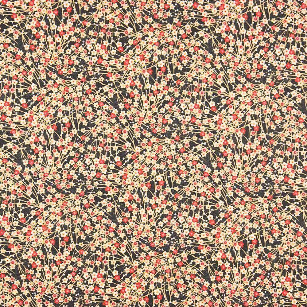 Baumwoll-Popeline Blumen Shang Rot Oeko-Tex® Baumwoll-Popeline - Ribes y Casals