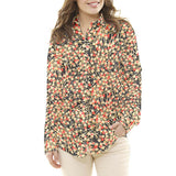 Baumwoll-Popeline Blumen Shang Rot Oeko-Tex® Baumwoll-Popeline - Ribes y Casals