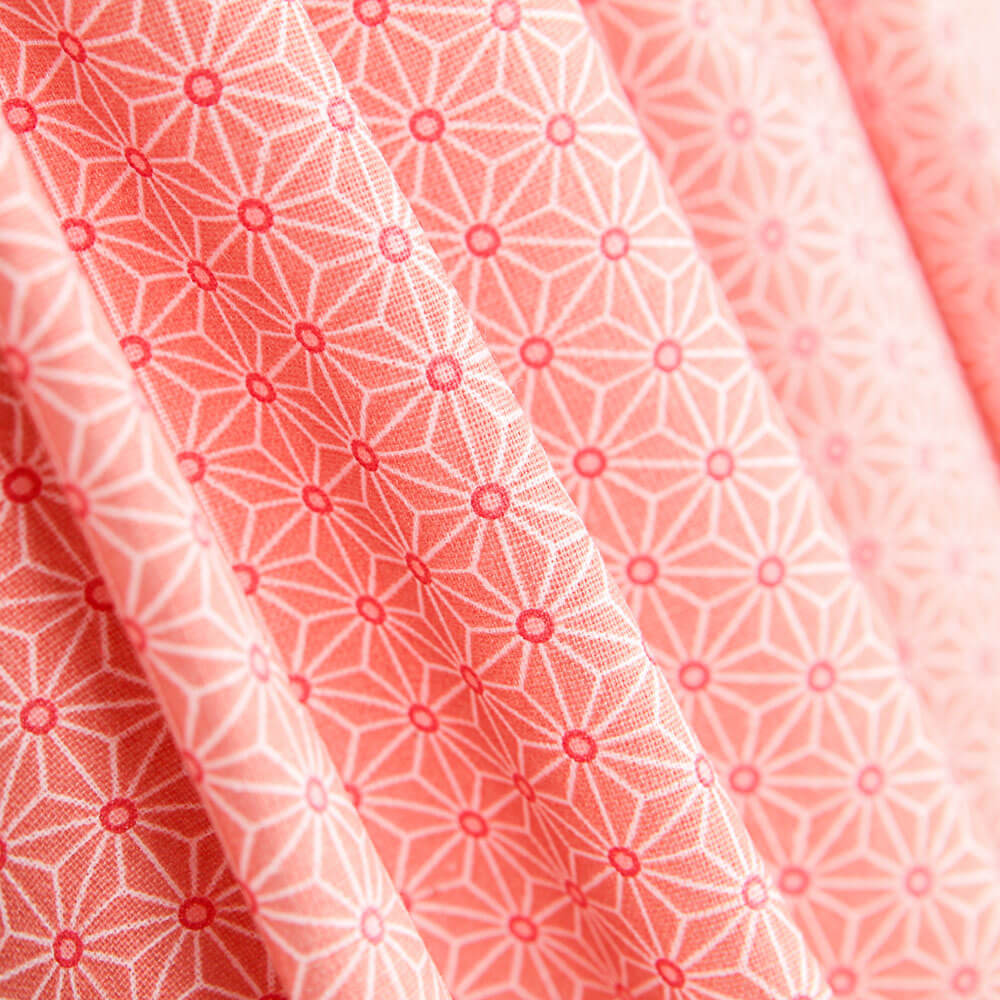 Oeko-Tex® Geometrische Koralle Baumwolle Baumwoll-Popeline - Ribes y Casals