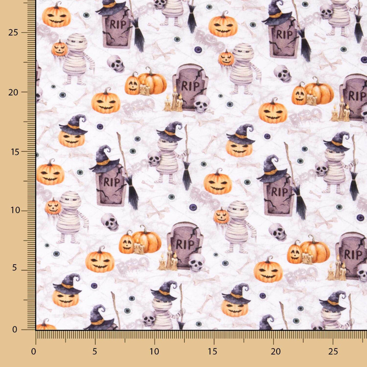 Baumwolle Popeline Haloween RIP - Ribes y Casals